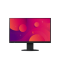 Der EIZO EV2460 Monitor mit schlankem schwarzem Rahmen zeigt leuchtende abstrakte Farbkugeln - perfekt für Fotografen und Videofilmer.